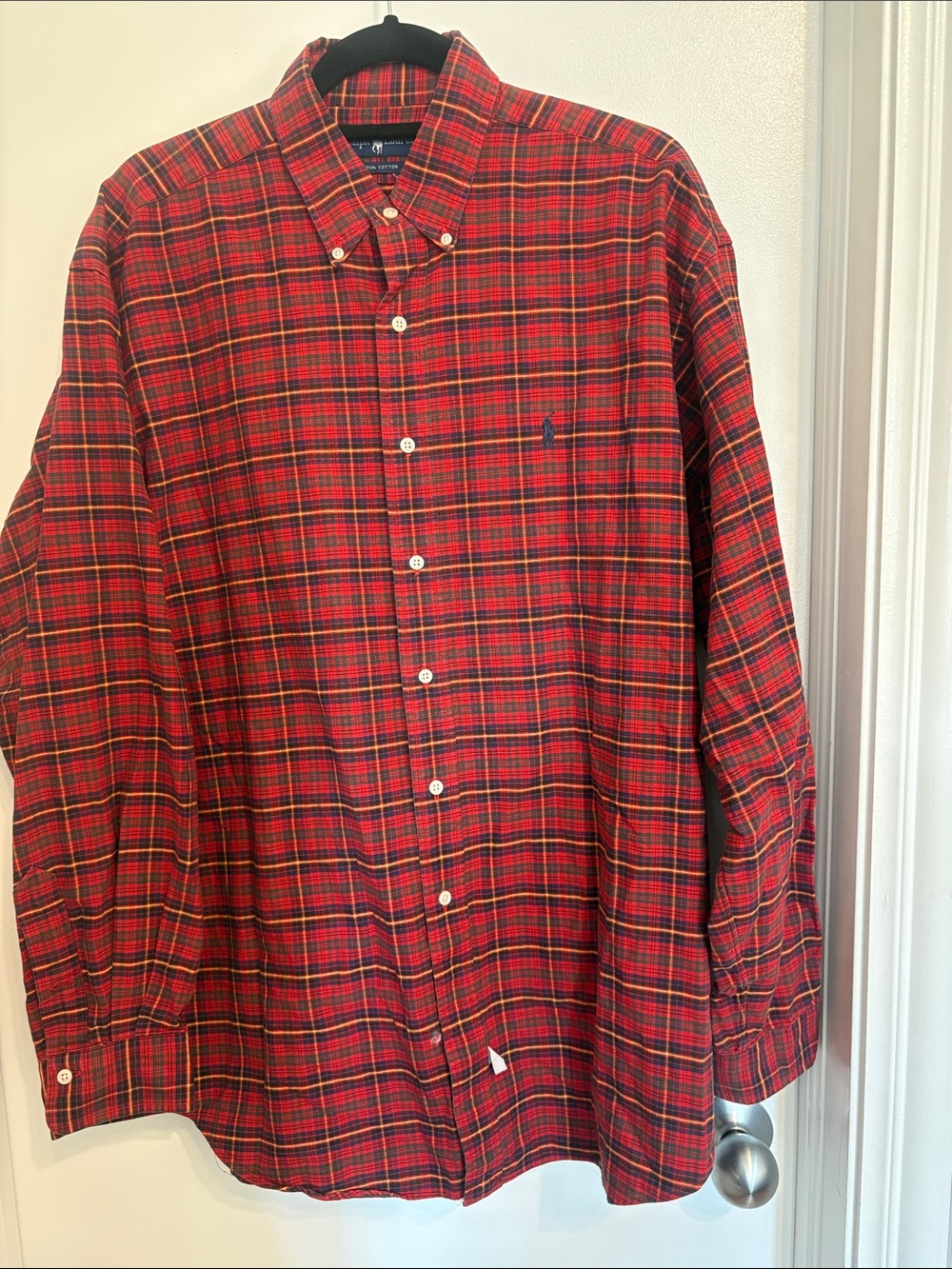 Ralph Lauren Red & Green Plaid Button-Down Shirt Vintage